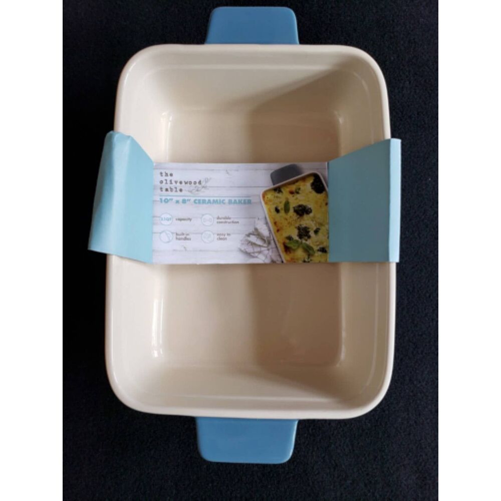 The Olivewood Table 10" x 8" Ceramic Baking Dish Casserole 3 Qt Capacity